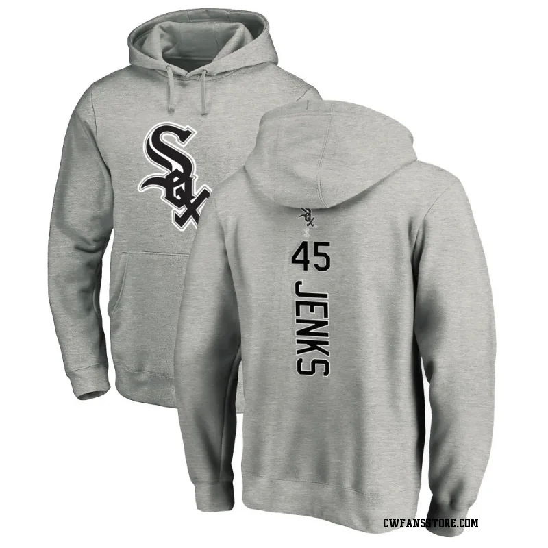 Men's Bobby Jenks Chicago White Sox Ash Backer Pullover Hoodie